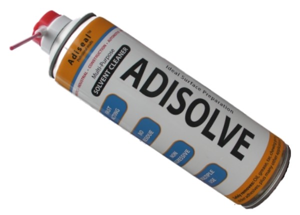 Décapant pour adhésif, décapant pour scellant, dégraissant et nettoyant à base de solvant. Image d'Adisolve bidon 500ml.